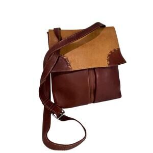 JL Saldivar Paraguay Handcrafted Two Tone Brown Crossbody Bag